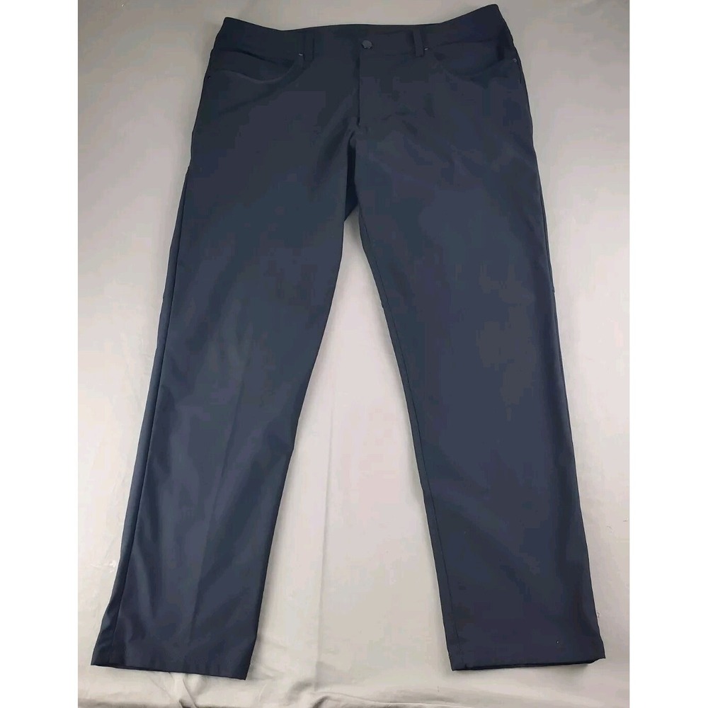 Lululemon ABC Mens Pant  38 Blue Classic Casual Warpstreme On The Move M5ADES